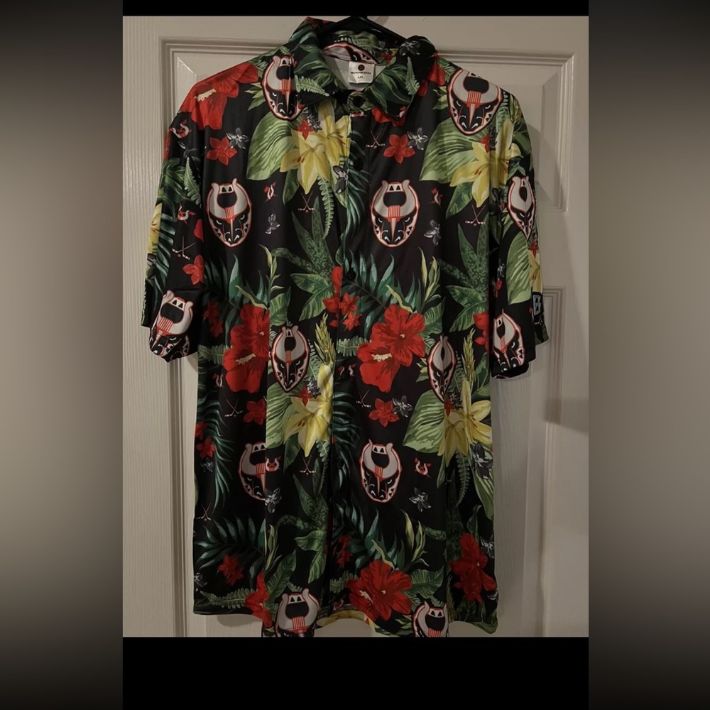 Birmingham Bulls Hockey Hawaiian Night Promo Shirt Size XL